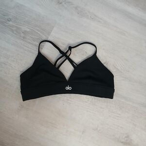ALO Yoga Classic Black Crossback Splendor Sports Bra Size Xs